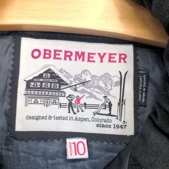 Obermeyer Women's Full Zip Thermore Insulated Ski Jacket Black Size 10 Winter - Picture 11 of 16